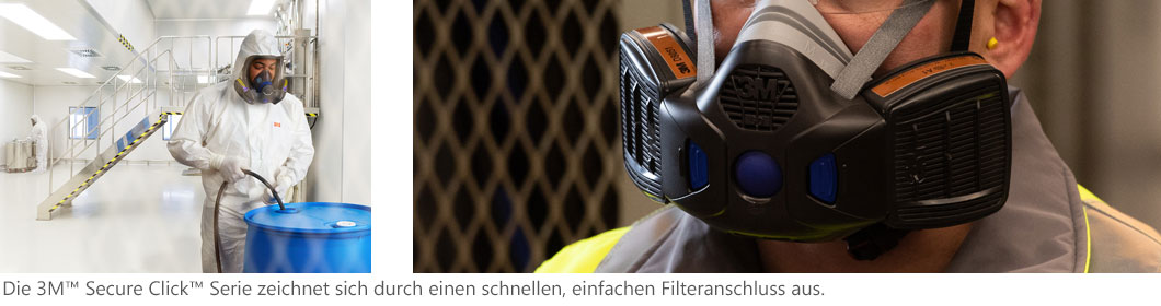 3M™ Secure Click™ Atemschutzmasken und Filter 3M™ Secure Click™ Atemschutzmasken und Filter